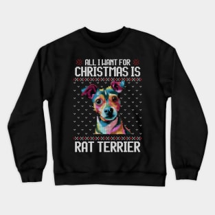 All I Want for Christmas is Rat Terrier - Christmas Gift for Dog Lover Crewneck Sweatshirt